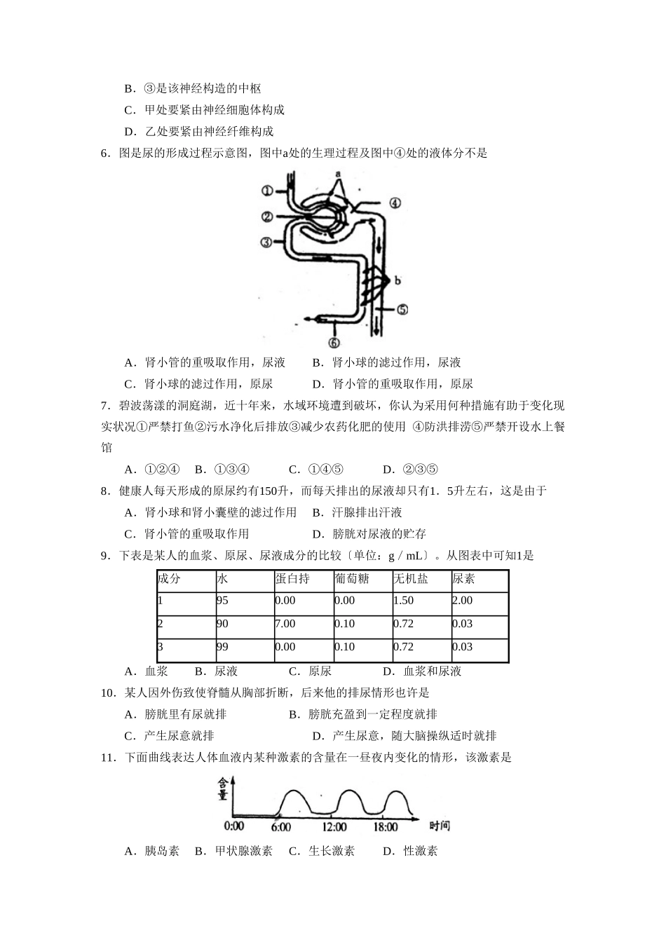 2025年—菏泽定陶第一学期初三期末学业水平测试初中生物_第2页