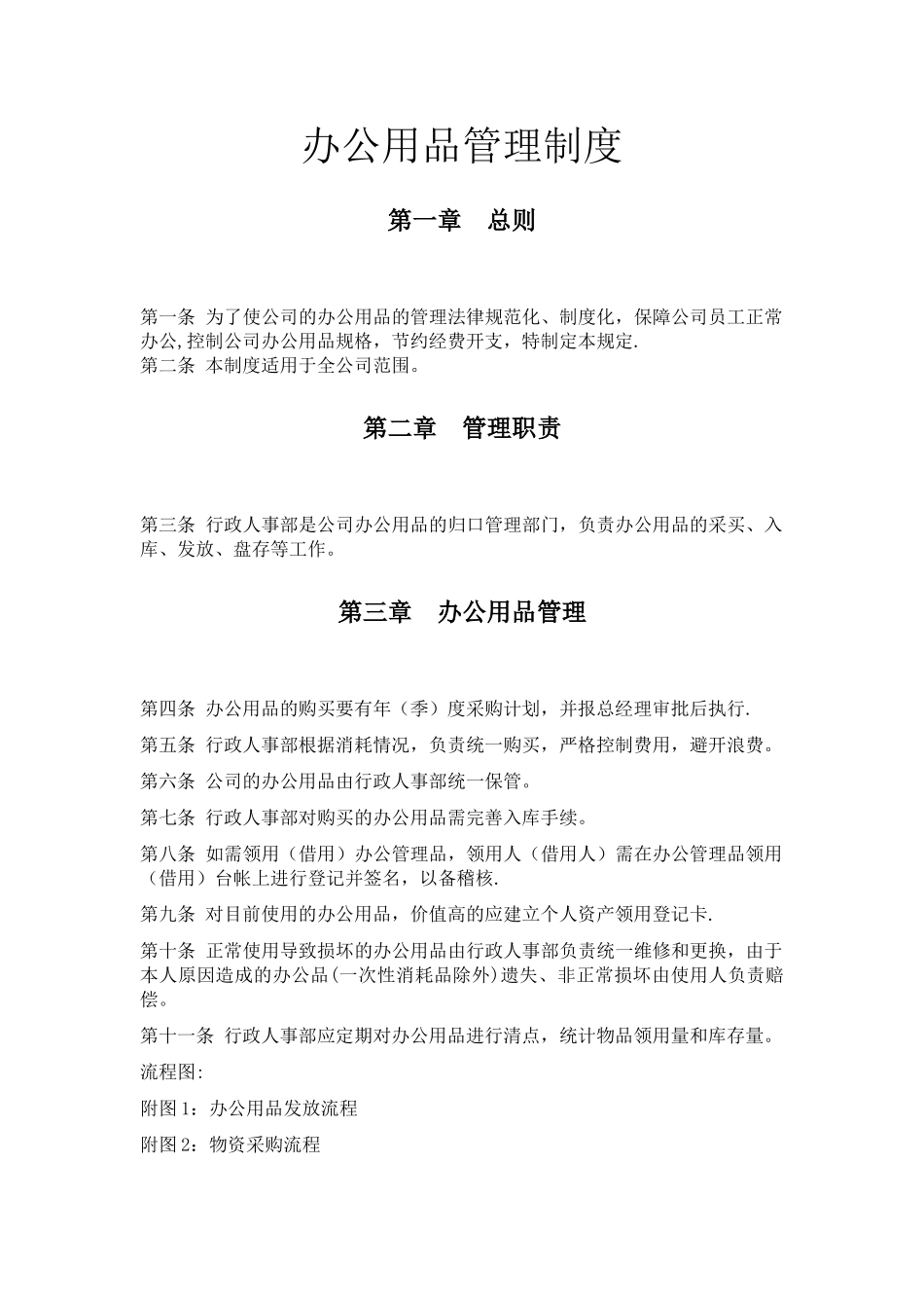 物流公司办公用品管理制度_第1页