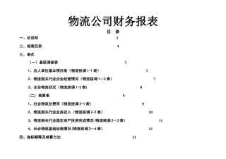 物流公司财务报表