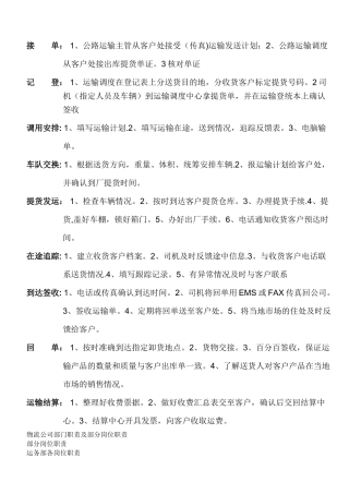 物流公司部门职责及部分岗位职责(超全)