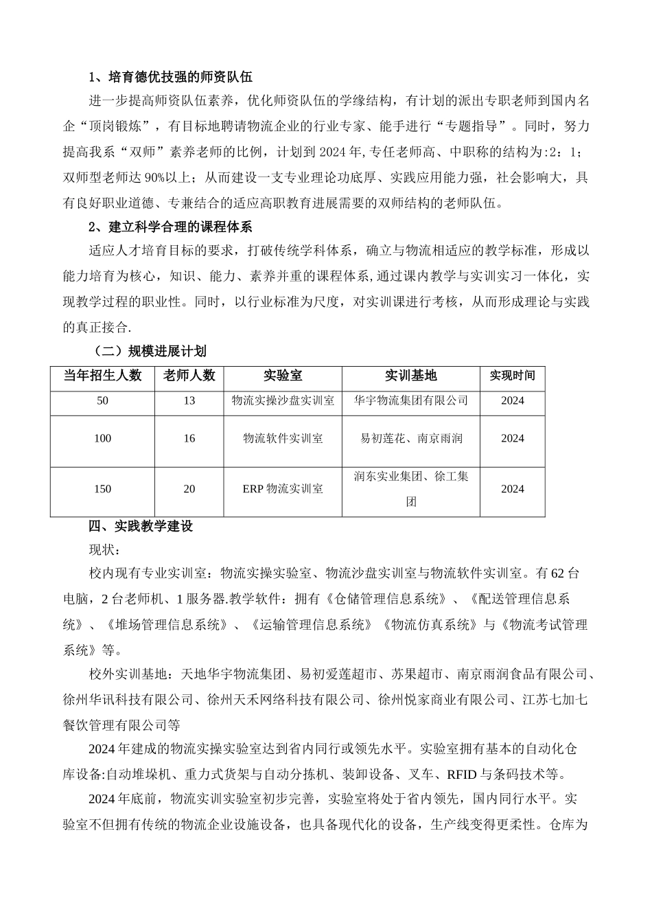 物流管理专业建设规划_第3页