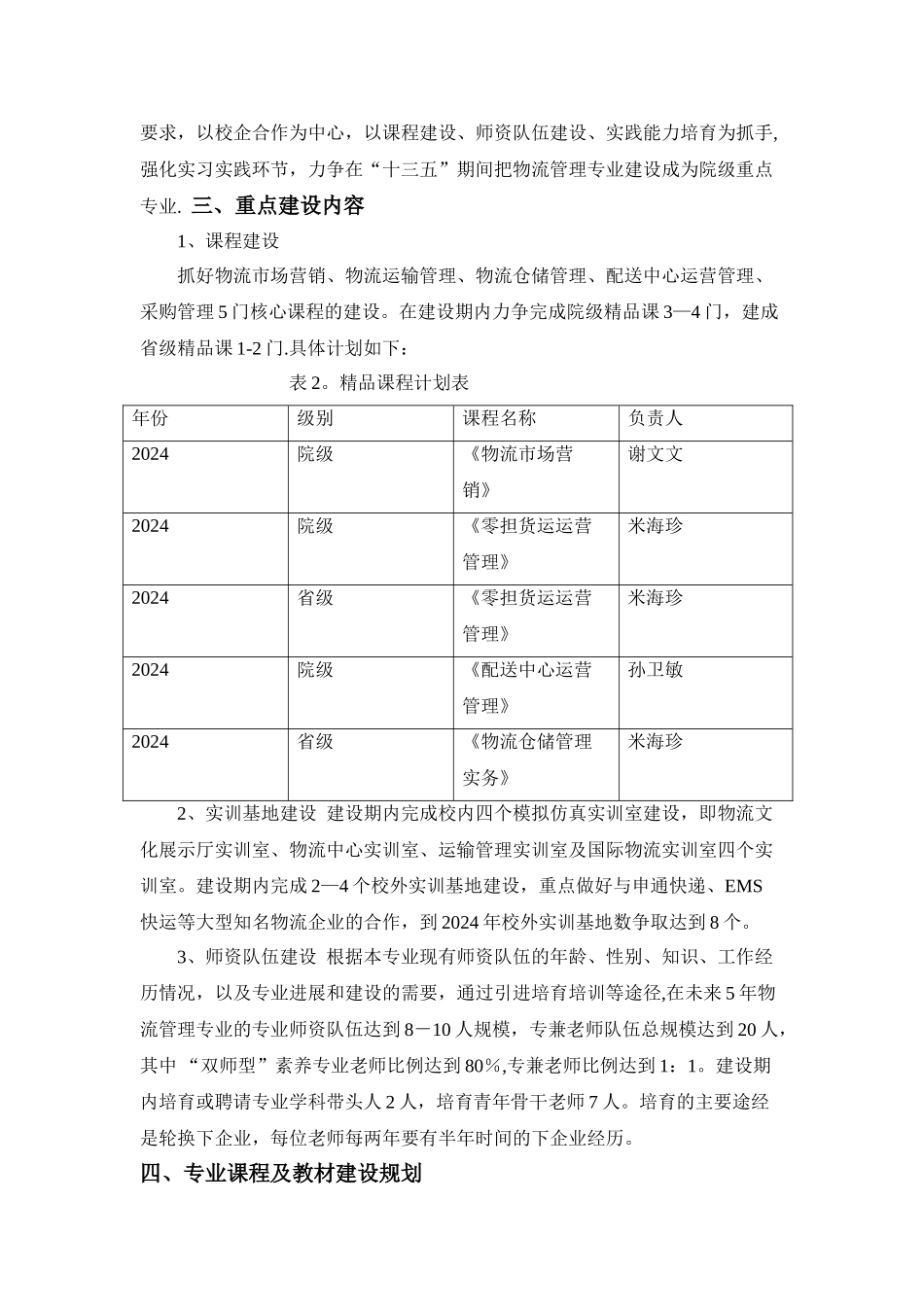 物流管理专业建设发展规划_第2页