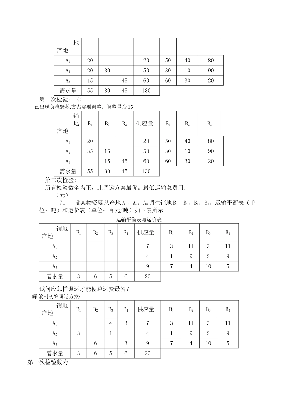 物流管理定量分析方法形成性考核册答案_第3页