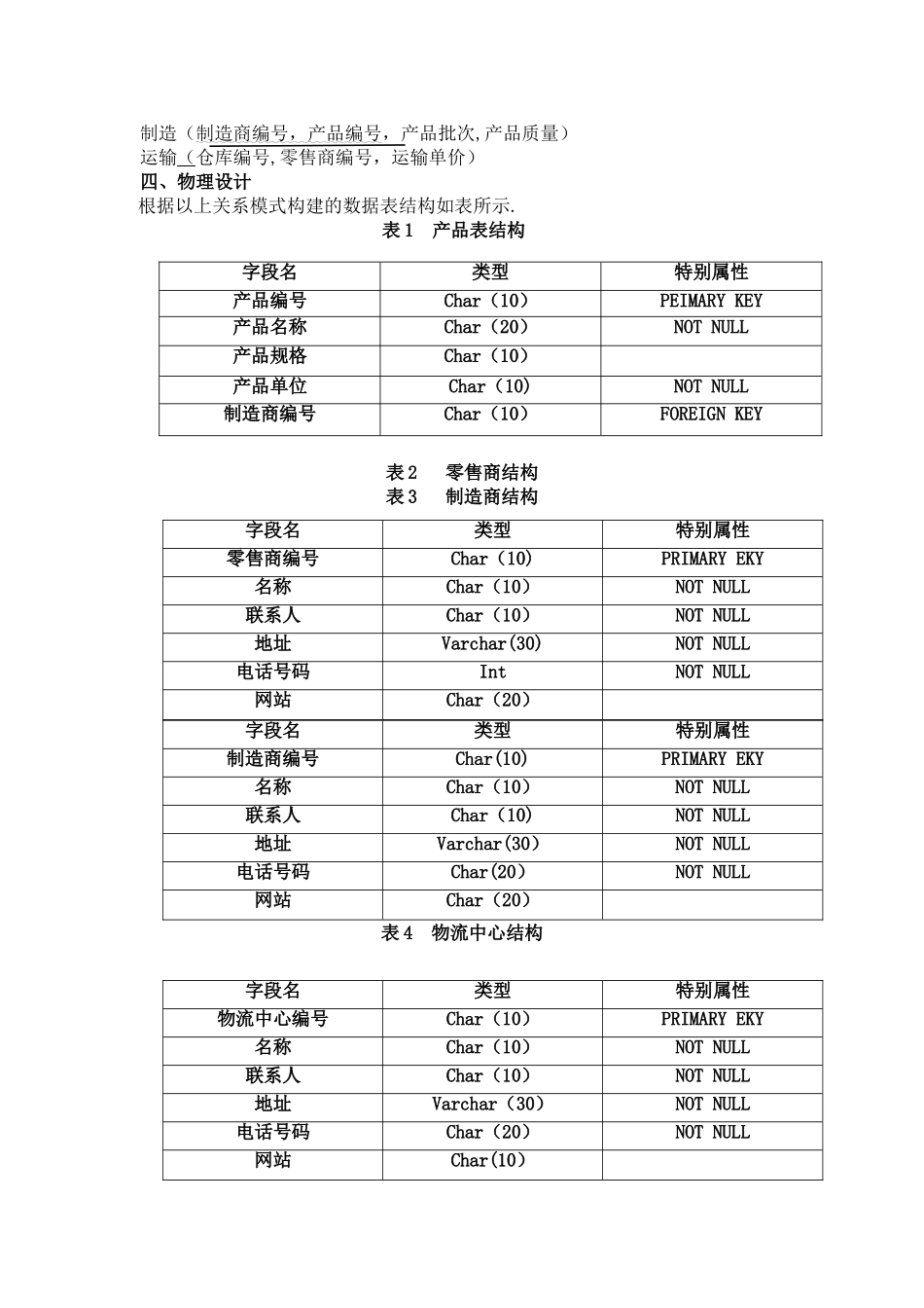 物流管理系统的SQL数据库设计_第3页