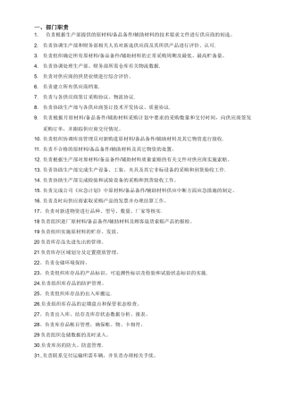 物流部职责与岗位描述