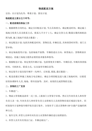 物流配送方案