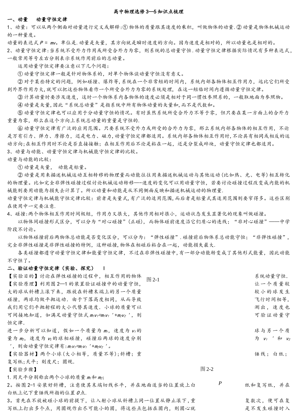 物理人教版高中选修3-5物理选修3-5-知识点总结提纲-精华版_第1页
