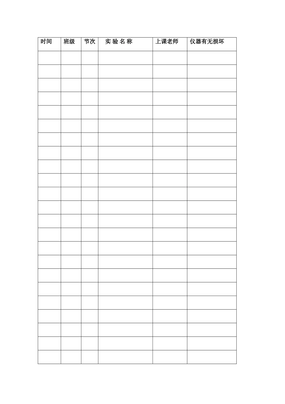 物理实验室使用情况登记表_第2页
