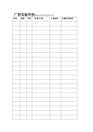 物理实验室使用情况登记表