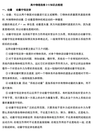 物理选修3-5-知识点总结提纲-精华版