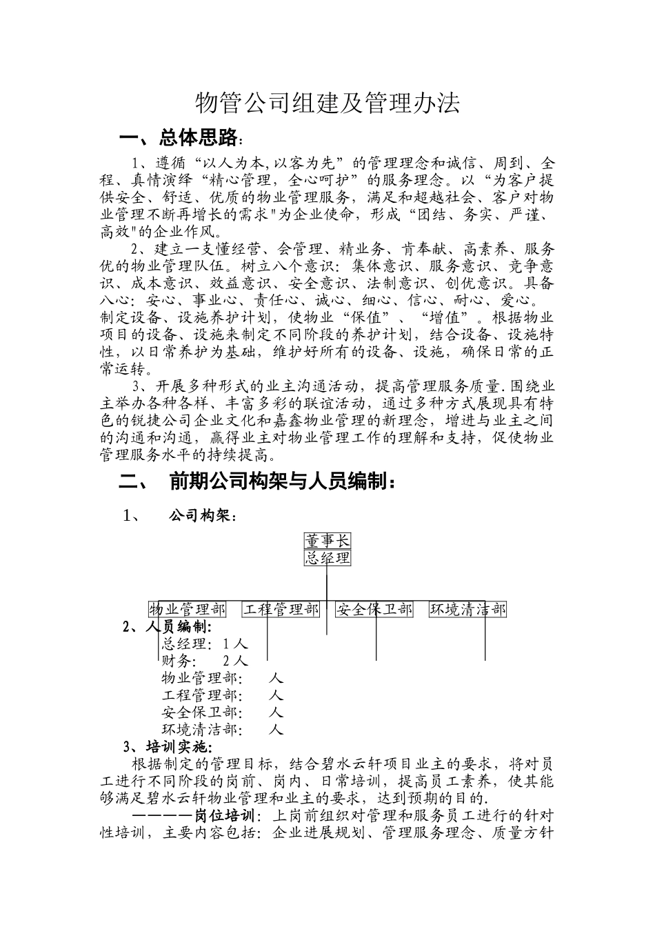 物管公司组建及管理方法_第1页