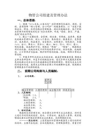 物管公司组建及管理方法