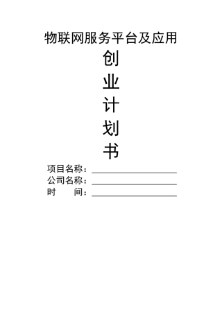 物联网创业计划书