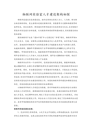 物联网实验室人才架构体系