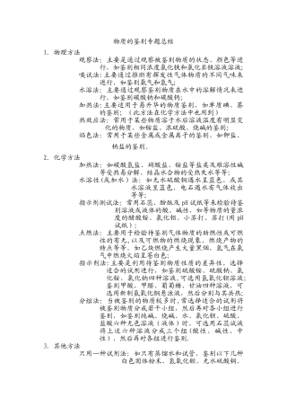 物质的鉴别专题总结