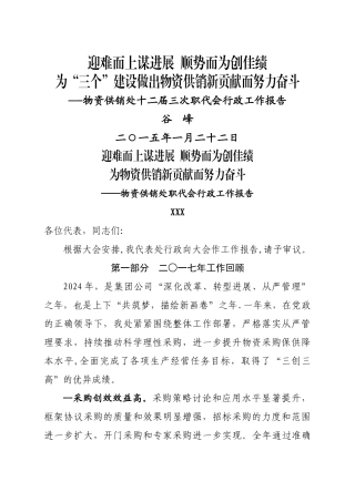 物资供应职代会行政工作报告总结.-doc
