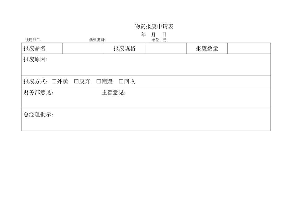 物资报废申请表_第1页