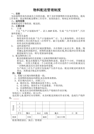物资配送管理制度