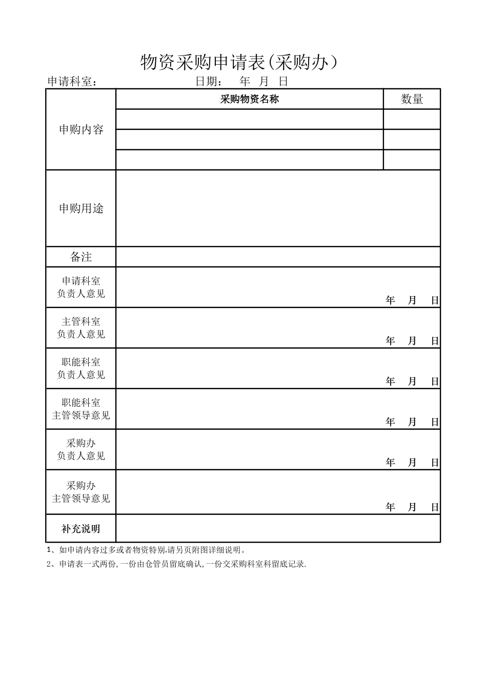 物资采购申请表_第1页