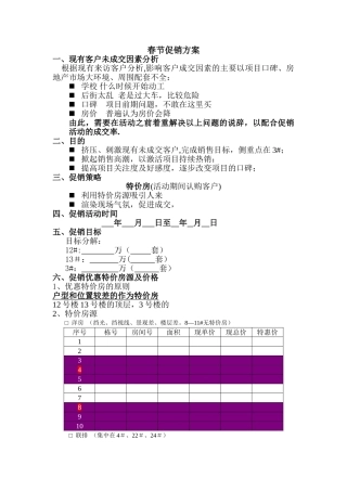 特价房促销方案