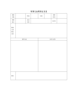 特殊儿童观察记录表