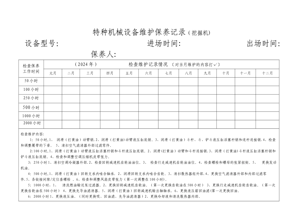 特种机械设备保养记录台帐_第3页