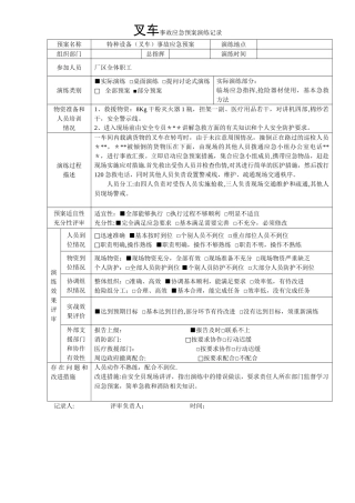 特种设备事故应急预案演练记录-叉车