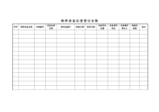 特种设备五个台账