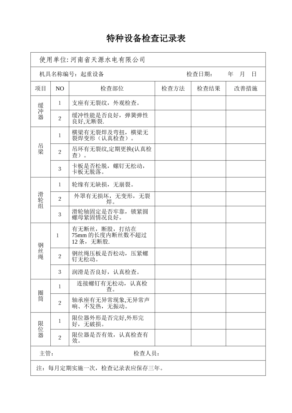 特种设备检查记录表_第2页