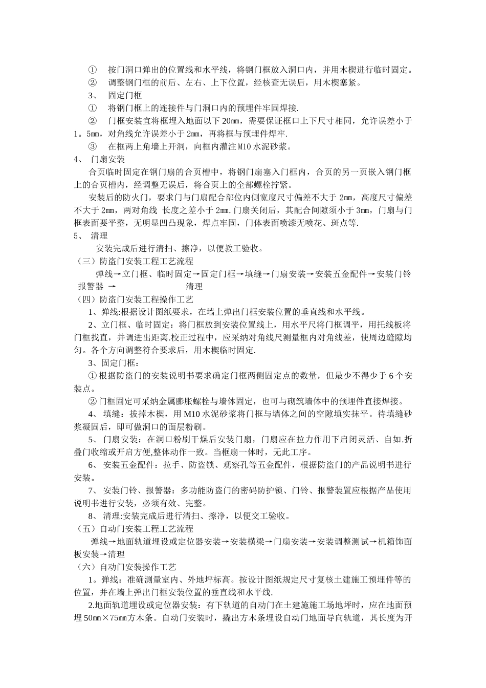 特种门安装工程施工工艺标准_第2页