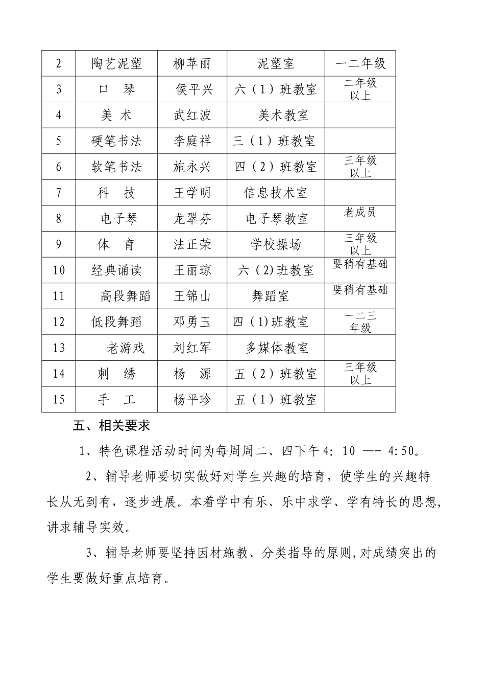 特色课程工作计划_第3页