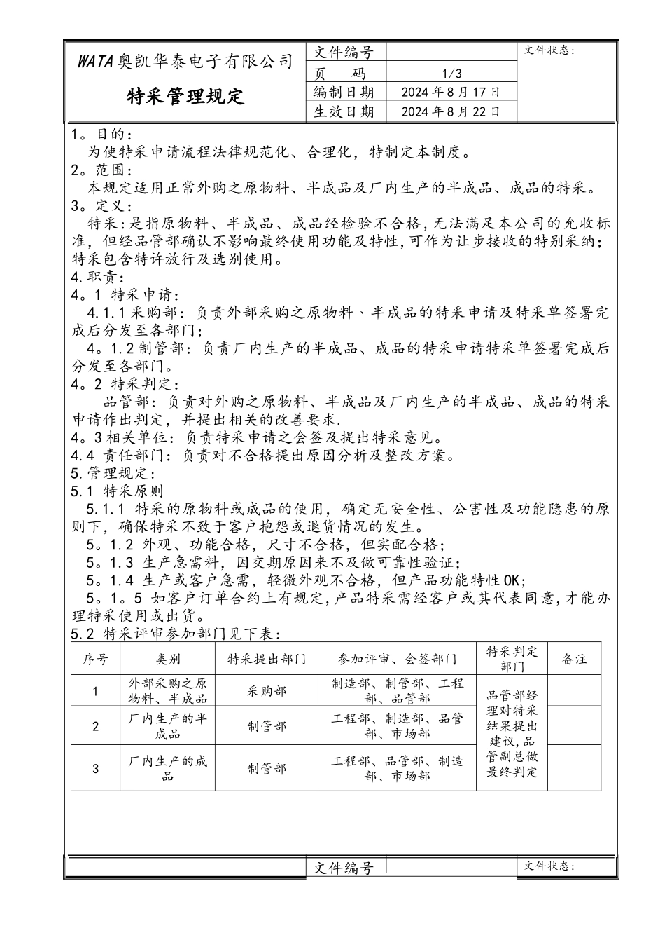 特采管理规定_第1页