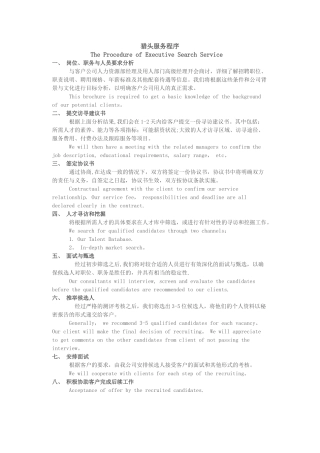 猎头服务流程图
