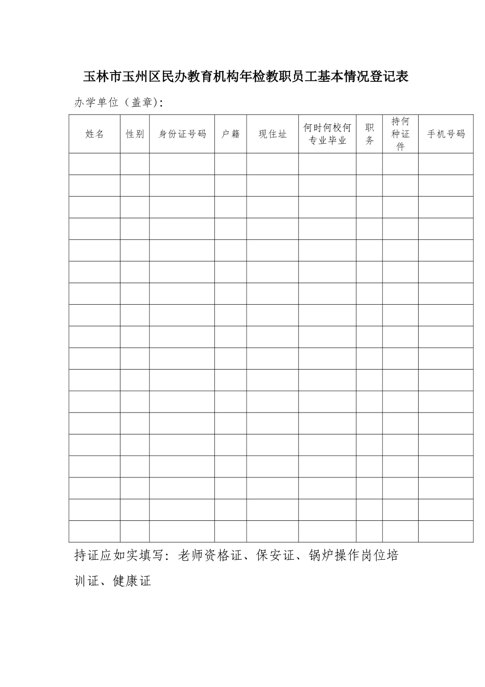 玉林玉州区民办教育机构年检申请表_第3页