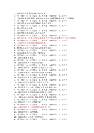 王才康-情绪智力量表