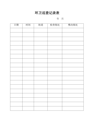 环卫巡查记录表
