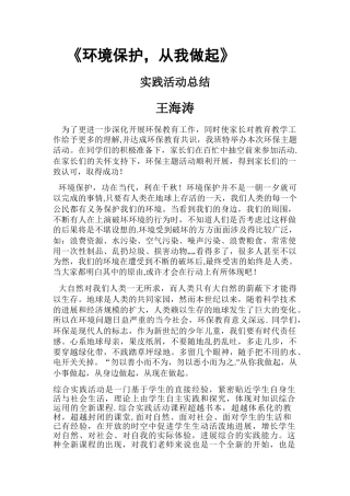 环境保护实践活动总结