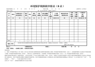 环境保护税纳税申报表