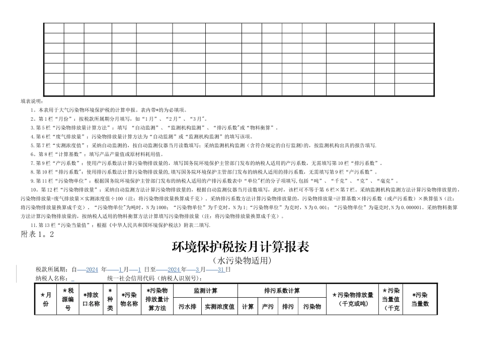 环境保护税纳税申报表(A类)_第3页