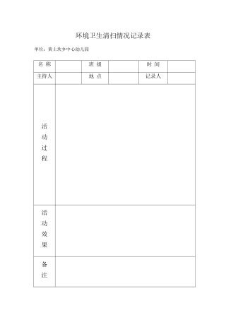环境卫生清扫情况记录表