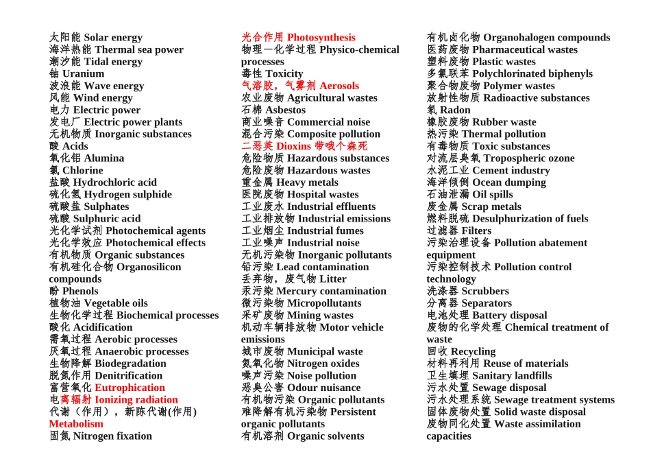 环境工程专业英语词汇互译_第3页