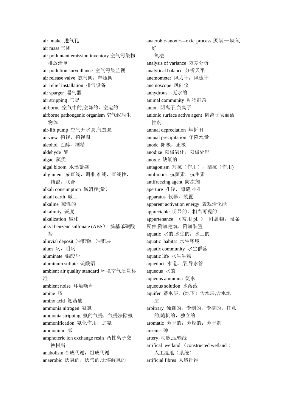 环境工程专业英语词汇表_第2页