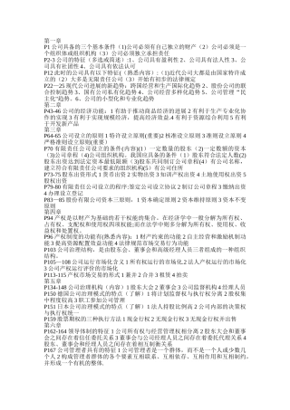 现代公司管理自考重点