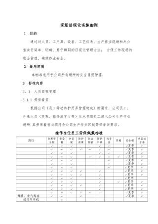 现场安全目视化管理标准