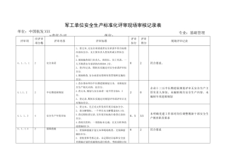 现场审核记录表