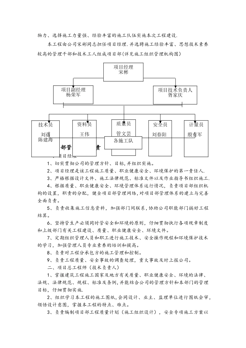 现场施工组织机构及职责_第2页