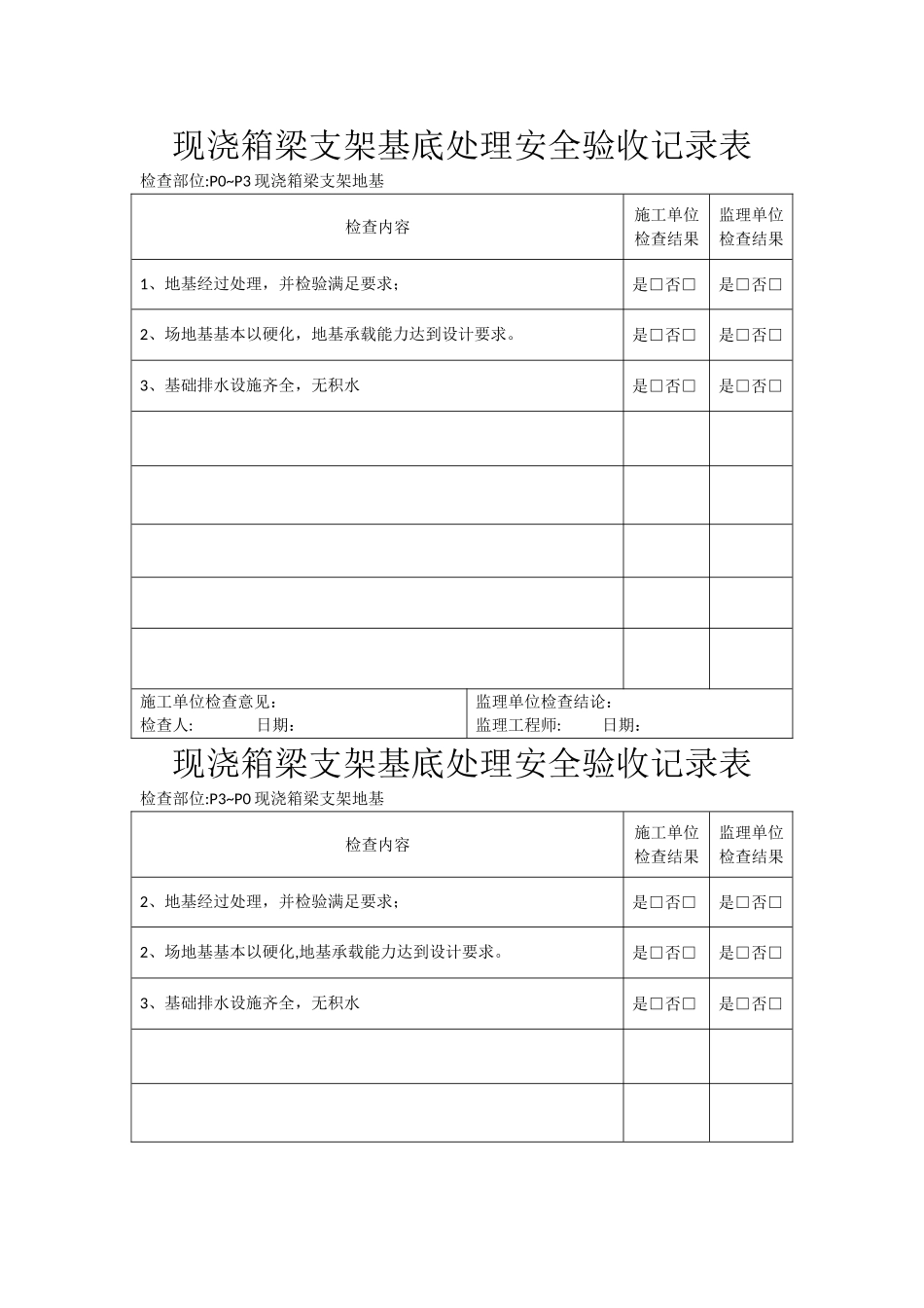 现浇箱梁安全验收记录_第1页