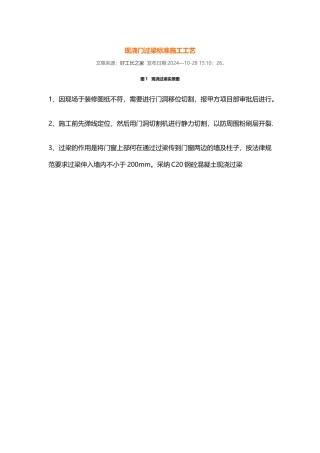 现浇门过梁标准施工工艺