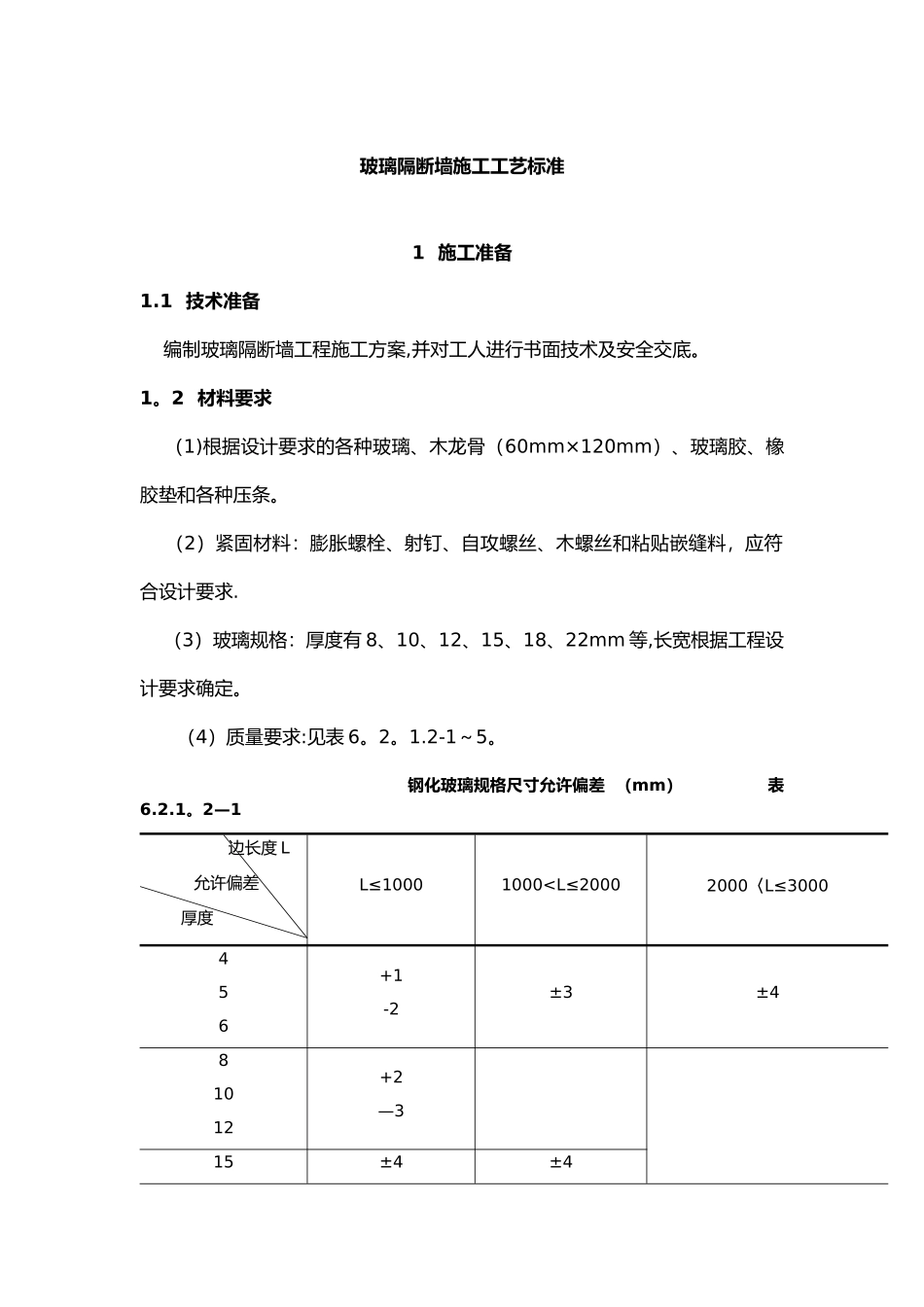 玻璃隔断墙施工工艺设计标准_第1页