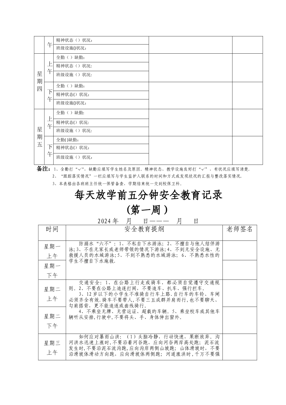 班主任安全工作日志_第2页